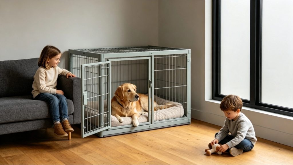 How to Use a Dog Crate Safely Around Children