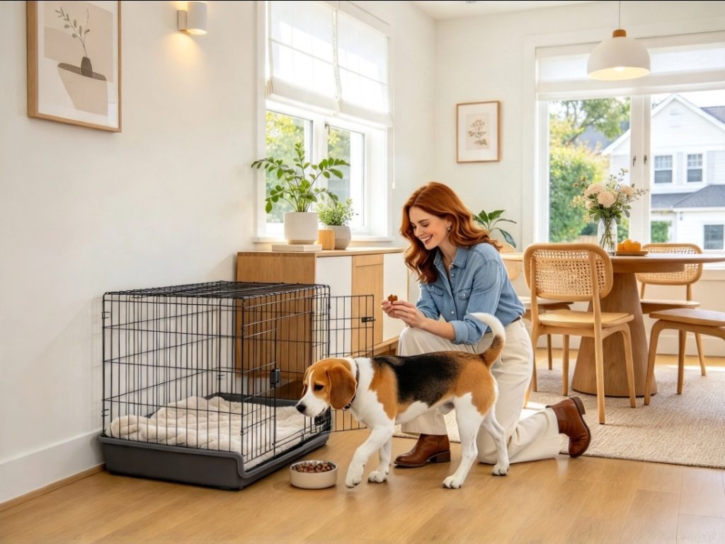 How do I introduce a dog to a crate?